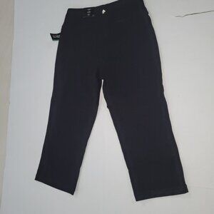 ZELOS Cotton Blend Black Sport Capri Leggings Below Calf Size S NWT